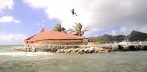 Jeremie jumping near Happy Island