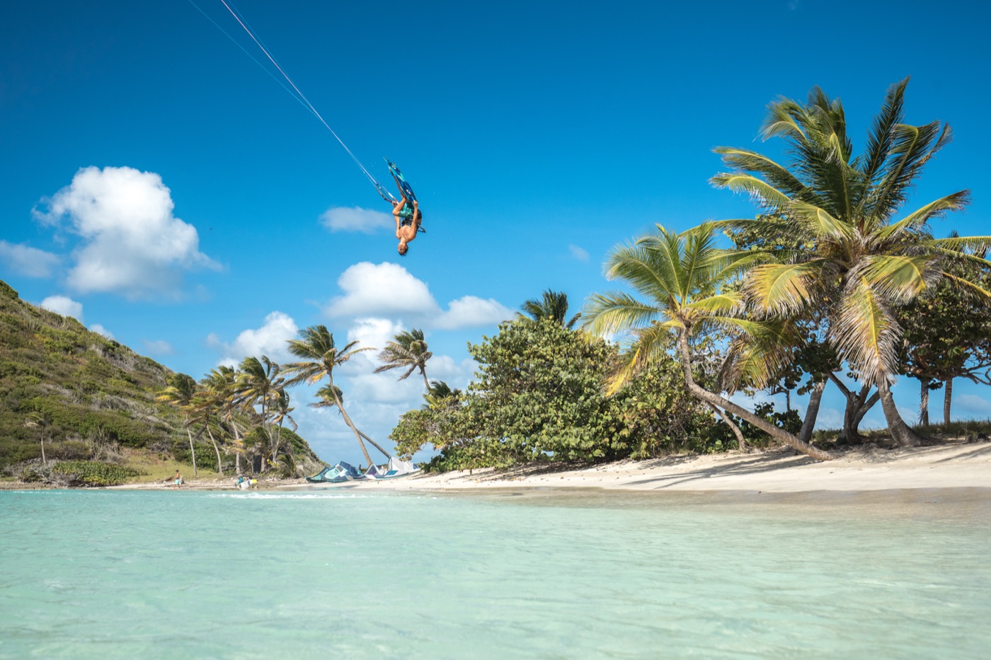 Jeremie Tronet kiteboarding on Union Island, featured by Duotone Academy